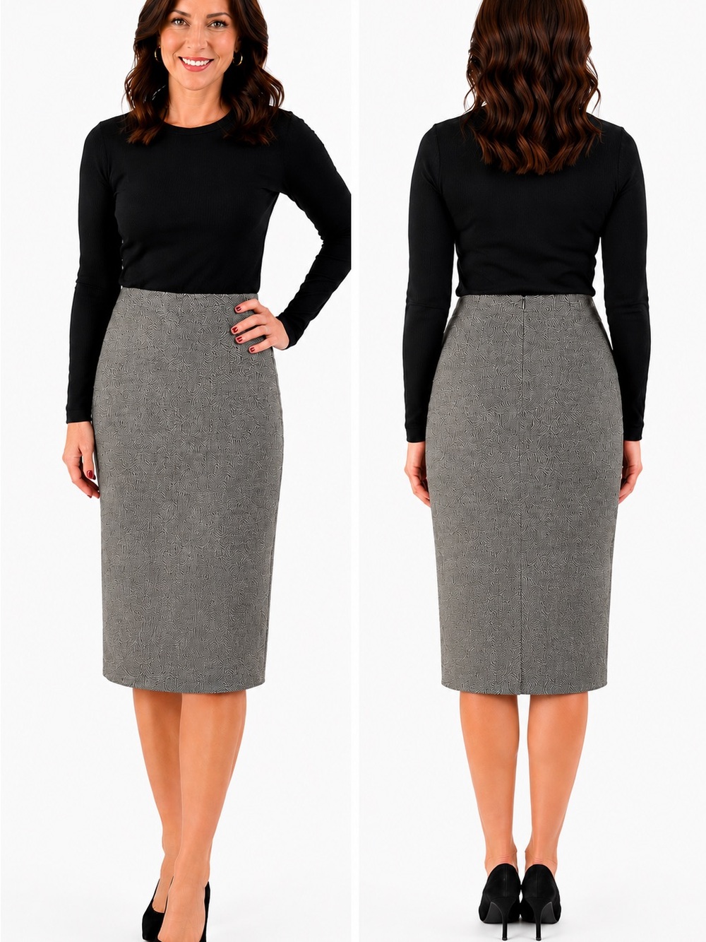 Ralph Lauren Gray Wool Pencil Skirt